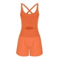 thumbnail image 3 of Wiyuqeen Women's Hollow Out Workout Rompers Spaghetti Strap Sleeveless Overalls Jumpsuits Shorts One Piece Outfits Running Exercise Gym Yoga Clothes, 3 of 5