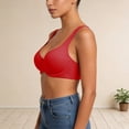 thumbnail image 6 of Women's Push up Bra with Underwire Solid Color Adjustable Straps Seamless Comfortable Bra Red 42E, 6 of 7
