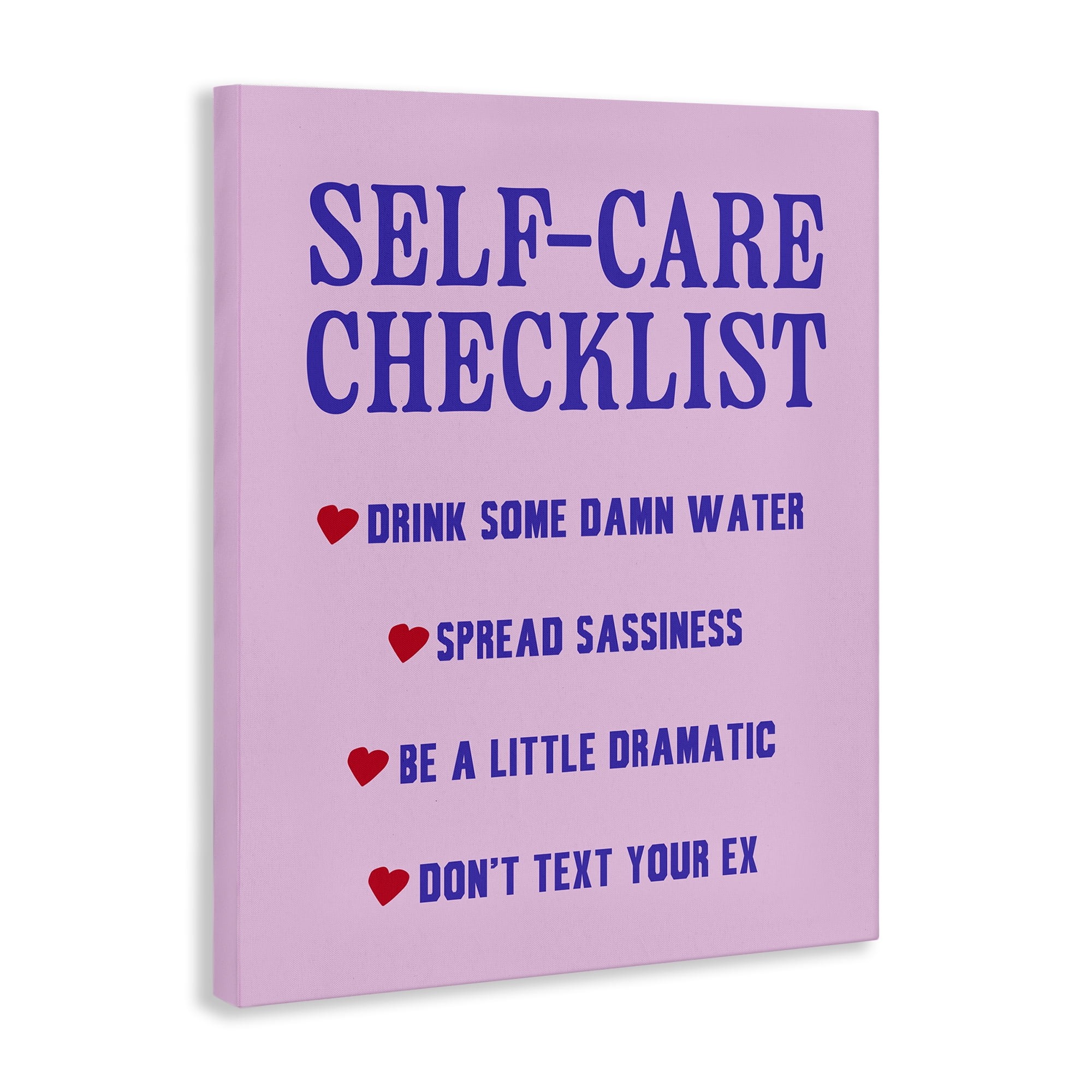 Stupell Industries Sassy Self Care Checklist Text & Numbers Painting Wrapped Canvas Art Print Wall Art, 24 x 30