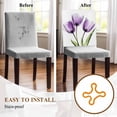 thumbnail image 5 of Purple Tulip Image Flower Abstract Transparent Floral Chair Covers Set of 8 Chair Back Covers Stretch Removable Washable Chairs Slipcovers Chair Protector for Dining Room Kitchen Party Decor, 5 of 5