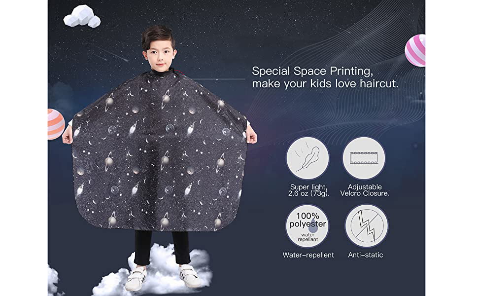 LEONAL Kids Barber Cape Hair Cutting Hairdressing Salon Styling Cloth Apron  Cover Gown for Children Boys Girls Toddler