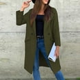 thumbnail image 2 of Vedolay Women's Blazer jackets Women's Solid Color Open Front Office Long Sleeve Blazers Jacket with Pockets,Army Green L, 2 of 5