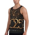 thumbnail image 2 of Salouo 2025 Golden On New Year for Men's Tank Tops,Sleeveless Muscle Shirts for Men Quick Dry Workout Tank Top Gym Muscle Tee Fitness Bodybuilding Sleeveless T Shirt-Large, 2 of 7