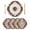 Brown, variant on Navy Blue Boho Round 13 Inch Placemats Set of 6, Vintage Classic Bohemia Flower Textured HeatResistant Non Slip Place Mats for Dining Table, Wipeable Braided Kitchen Table Mats for Housewarming