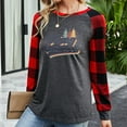 thumbnail image 4 of Pntutb, camisas navideñas para mujer, tops de empalme a cuadros, sudaderas de manga larga a la moda, blusas, tops Pntutb Pntutb-4004, 4 of 6