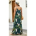 thumbnail image 6 of Supnier Women's Summer Maxi Dress Casual V-Neck Sleeveless Bohemian Spaghetti Strap Floral Long Maxi Dress with Pockets, 6 of 6