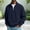 Navy, variant on Liuinsasek Men's Stand-Collar Pullover Sweatshirt with Quarter Zipper Solid-Color Casual Long-Sleeve Winter Trendy Outfits