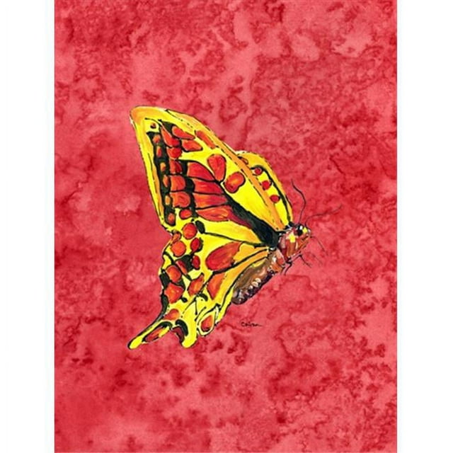 Carolines Treasures 8862CHF 28 x 40 Po Papillon sur Toile Drapeau Rouge- Taille de la Maison