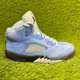 thumbnail image 1 of Ni - ke Ni - ke Air Jordan 5 Retro UNC Mens Size 8.5 Blue Black Basketball Shoes Sneakers, 1 of 5