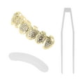thumbnail image 3 of Unique Bargains 1 Set Fake Teeth Grills Poker Diamond Chart for Hip Hop Gift Gold Tone, 3 of 6