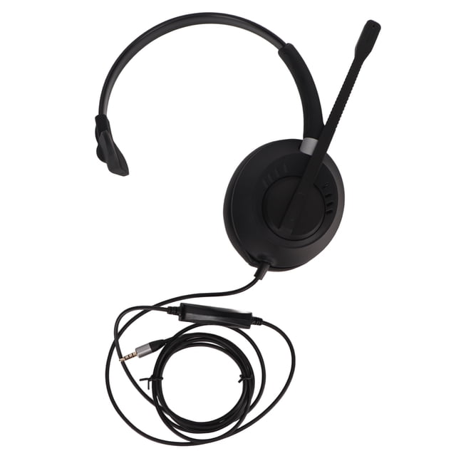 Auriculares de negocios ENC de 3,5 mm con reducción de ruido y ajuste de volumen, monoaurales y micrófono para centros de llamadas en casa.