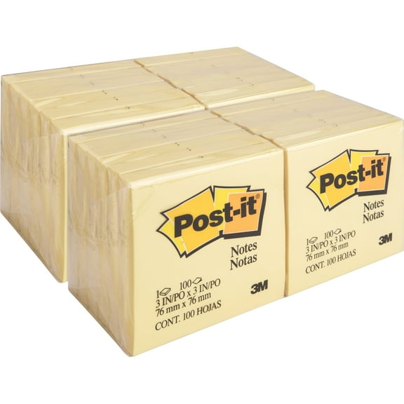Post-it®, MMM654YWBD, Notes Original Notepads, 24 / Bundle