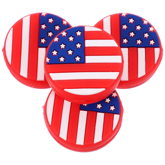 WASHWEPE Tennis Racket Vibration 4 Pcs Silicone Dampeners Us Flag for Players