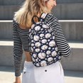 thumbnail image 5 of Disketp Cute Basebal print Canvas Backpack Lightweight Travel Daypack Student Rucksack Laptop Backpack-, 5 of 5