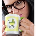 thumbnail image 2 of 3dRose, Yellow and Green Baby Carriage Design, 15oz Two-Tone Green Mug, 2 of 7