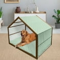 thumbnail image 2 of Aqua Pet House, Square Rhombus Lines with Torn Paper Effect Pattern in Fresh Spring Colors, Outdoor & Indoor Portable Dog Kennel with Pillow and Cover, 5 Sizes, Turquoise Yellow White, by Ambesonne, 2 of 4