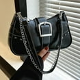 thumbnail image 3 of Bolso Axila para Mujer para Dama Cool Style Hobo Bag Con Adorno Cadena (negro), 3 of 9