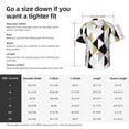 thumbnail image 3 of Gold Black And White Triangle Pattern Men's 3d Print Casual Button Down Shirts, Novelty Hawaiian Short Sleeves Xl, 3 of 8