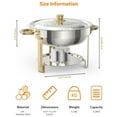 thumbnail image 4 of Plats Ronds Anti-Frottement pour Buffet 2, 4, Lot de 6, Serveurs et Réchauds de Buffet en Acier Inoxydable 5 Qt, Réchaud de Service avec Couvercle, Cuillère et Pinces Ensemble Complet pour Traiteur, Fêtes, 4 of 8