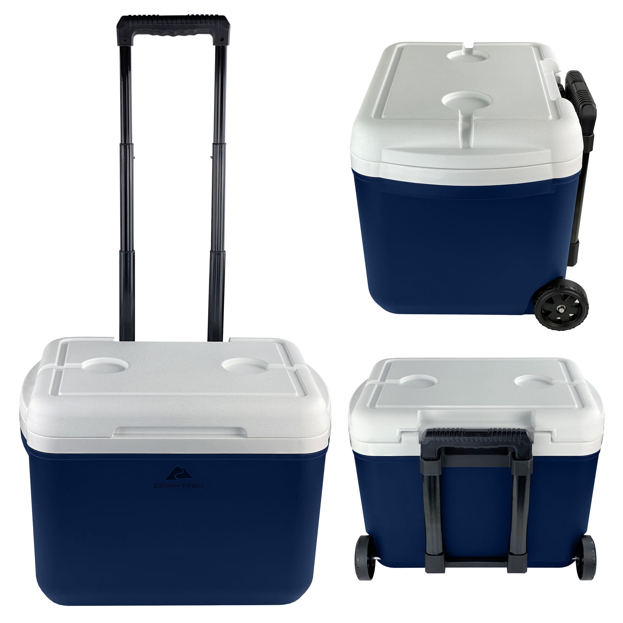 Ozark Trail Hard-Side Wheeled Cooler 30 qt 42-Can Navy