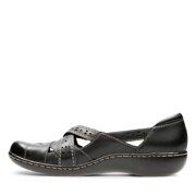 Clarks Womens ASHLAND SPIN Q Black Slip-Ons