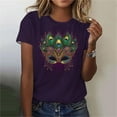 thumbnail image 2 of Erwazi Mardi Gras T-Shirt for Women Graphic Printed Short Sleeve Crew Neck Carnival Party Shirt Top, 2 of 6