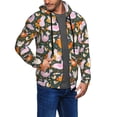 thumbnail image 2 of Goofa Roosters and Chicks Pattern Mens Full-zip Hoodie, Zip-up Pullover Hooded Sweatshirt, Kangaroo Pocket Hoodie Ideal for Daily Wear, Travel, and Home-Small, 2 of 5