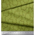 thumbnail image 2 of Soimoi Green Cotton Poplin Fabric Leaves & Geometric Printed Craft Fabric by the Yard 42 Inch Wide, 2 of 3