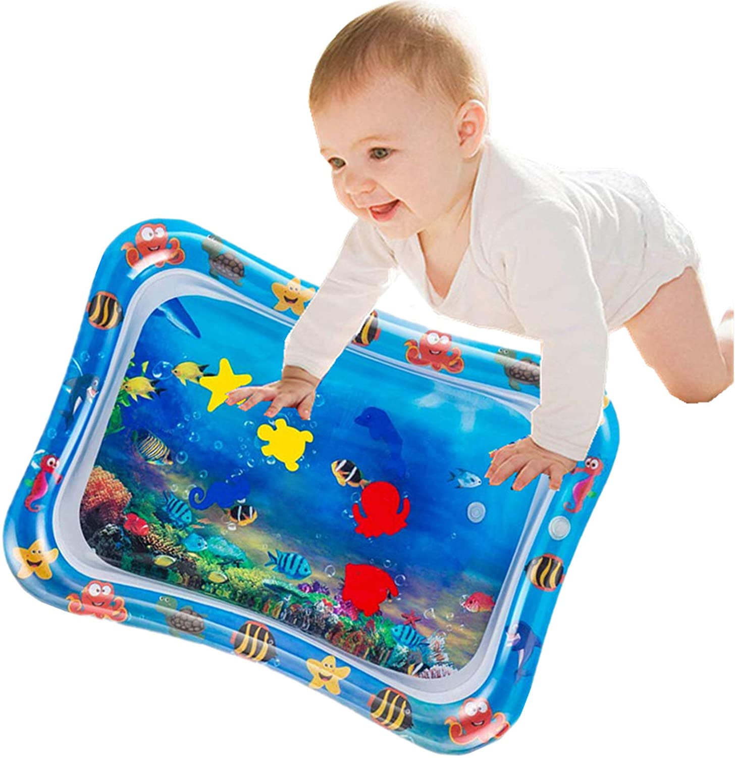 Inflatable Water Play Mat Toddler Baby Tummy Time Cute Animal Toy Fun Sea Game 