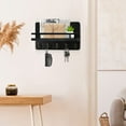thumbnail image 4 of Key Hanger for Wall with Shelf - Decorative Key and Mail Holder with 5 Key Hooks - Mail Holder for Wall with Key Hooks - Wood Key Holder for Wall with Shelf - Rustic Key Organizer for Wall - Black, 4 of 5