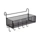 thumbnail image 1 of Cesta de almacenamiento colgante para mesita de noche, multifuncional, 14,17 x 5,91 x 5,51 pulgadas, organizador para Negro con ganchos, 1 of 7