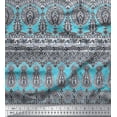 thumbnail image 3 of oneOone Cotton Jersey White Fabric Floral Block Panel Dress Material Fabric Print Fabric By The Yard 58 Inch Wide, 3 of 3