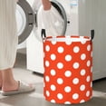 thumbnail image 5 of Fuzoiu Orange And White Polka Dot1 Print Circular Hamper,Laundry Basket with Handle,Collapsible Laundry,Dirty Clothes Storage Basket,for Bedroom Bathroom Dorm Living Room-Medium, 5 of 6
