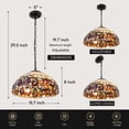 thumbnail image 2 of FINE MAKER 16-inch Tiffany stained glass chandelier, creative retro restaurant chandelier, 2 of 12