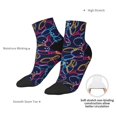 thumbnail image 6 of Fuzoiu Multicolor Bowling Print Adult Socks, Crew Moisture-wicking Socks, Unisex Cushion Crew Socks,Casual Sports Ankle Socks, 6 of 7