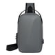 thumbnail image 2 of Bolsa mensajera para ciclismo exterior Bolsa de hombro USB de gran capacidad Poliéster Negro azul gris 12,6x8,27x3,94 pulgadas impermeable Ligera, 2 of 6