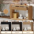 thumbnail image 5 of GZXS 59" Oval Fluted Console Table with 2 Drawers and Lower Shelf, Modern Farmhouse Entryway Table in Natural Wood Finish, for Hallway, Foyer, Home Office, 5 of 10