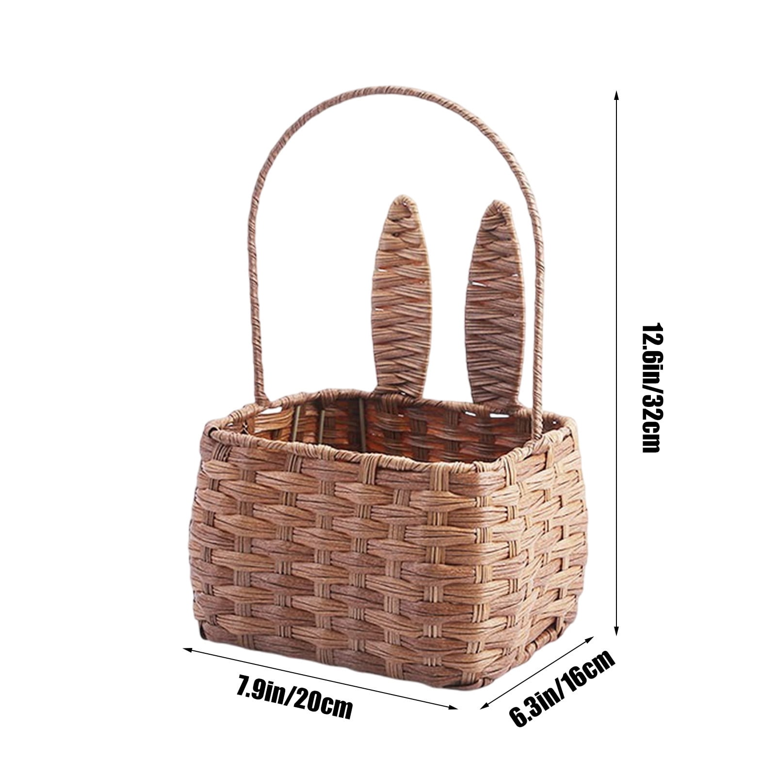 Hand-Woven Easter Carrying Basket For Spring Picnic Storage Basket Snacks Eggs Candy Storage Childrens Gift Basket Plastic Material Decorative Basket