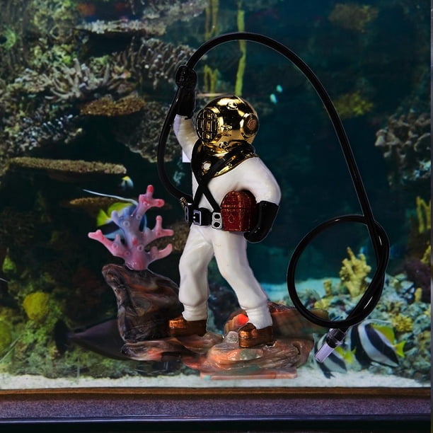 Paisaje Acuático Treasure Hunt Man Acuario Paisajismo Juguete neumático Buzo Animación subacuática