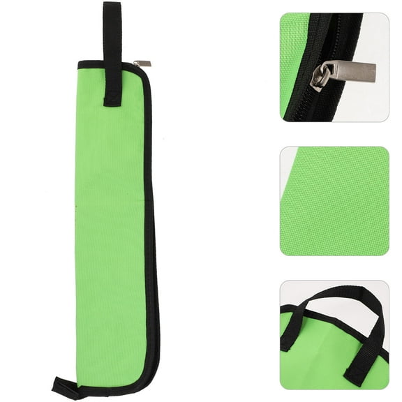 ULTNICE Drumstick Bag Made of Oxford Cloth for Storing and Protecting Drumsticks with Two Compartments Green