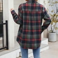 thumbnail image 6 of Kaprioy Womens Button Down Flannel Plaid Shirts Long Sleeve Oversized Shackets Business Loose Casual Fall Fashion Tops Jackets with Pockets Women Business Shirt Pocket Long Sleeve T Shirt Shirts, 6 of 8