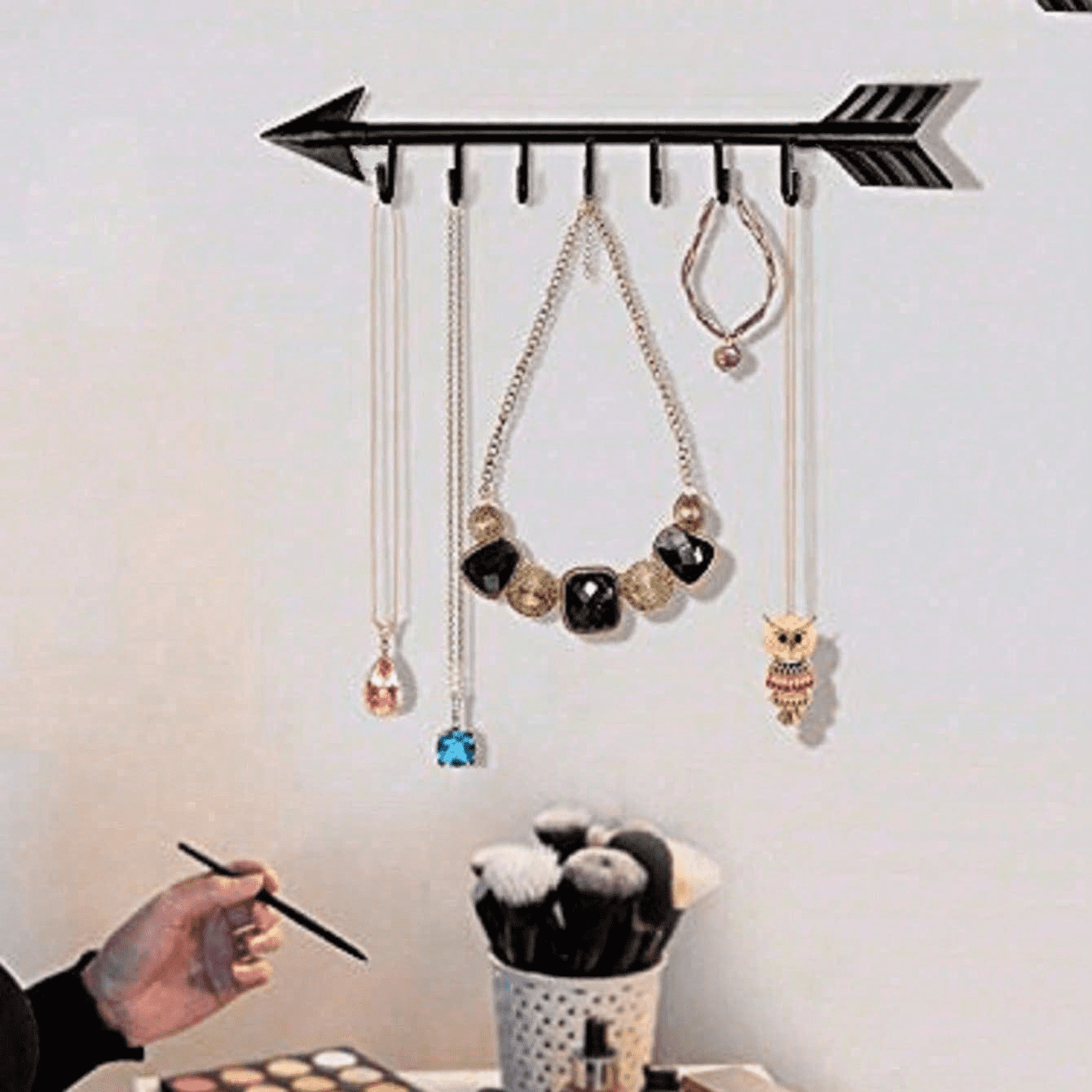 Metal Wall Mounted Bow Arrow Hook Entryway Coat Hat Key Organizer Space Saving Home Storage Christmas Gift