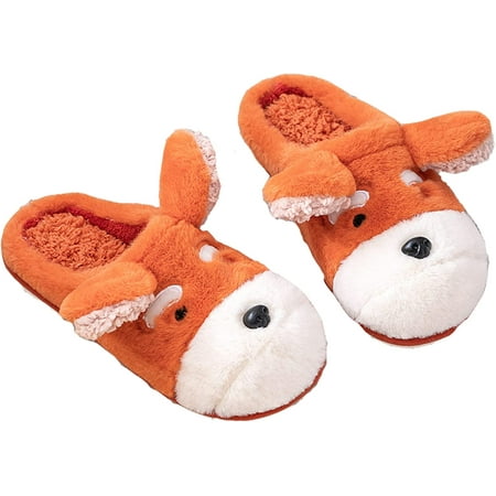 

CoCopeanut Women s Slippers Cute Animal Slippers Cartoon Slippers Winter Slippers Warm Slippers Dog Slippers Home Slippers Furry Slippers