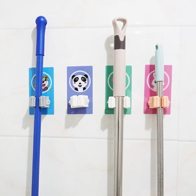 Clip resistente sin costuras para trapeador de baño, clip para trapeador sin perforaciones, hebilla para estante de almacenamiento de trapeador sin clavos para baño