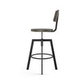 thumbnail image 3 of Amisco Woodland Adjustable Stool - Dark Grey Distressed Wood / Black Metal, 3 of 9