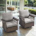 thumbnail image 3 of POCASSY Outdoor Rocking Chair, All Weather Patio Furniture Set Outdoor Swivel Chair Sets of 2 for Garden Porch Pool, Brown/Gray, 3 of 9