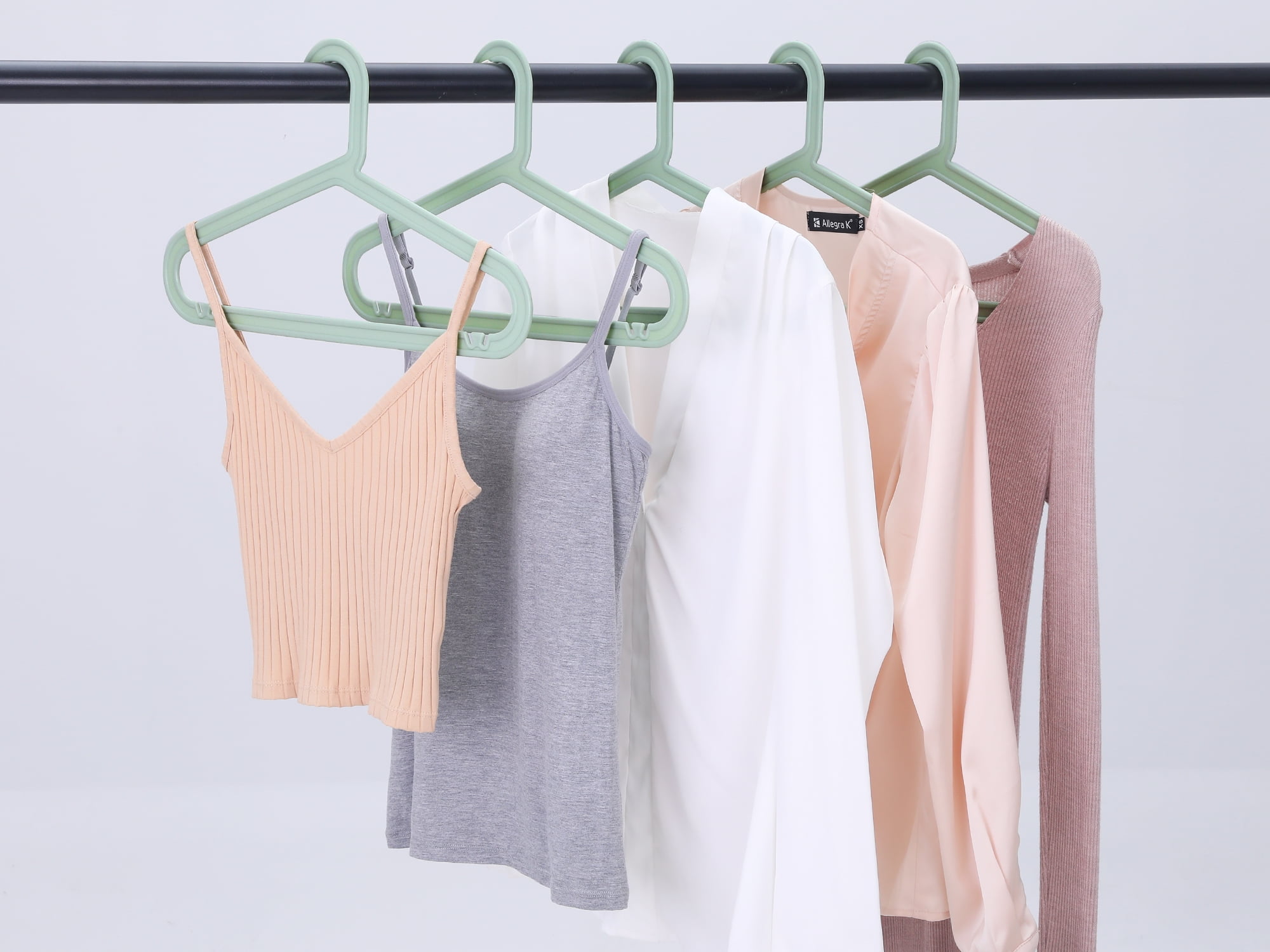 30 Pack Plastic Hangers, Durable Pants Hangers, Space Saving Clothes Hangers for Clothing, Closet, Coats, Pants, Shirts, or Jeans Green