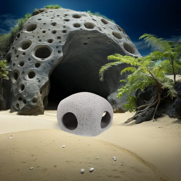 ETHZZLE Ceramic Aquarium Shrimp Hide Natural Decor Fish Shelter Cave for Small Tanks