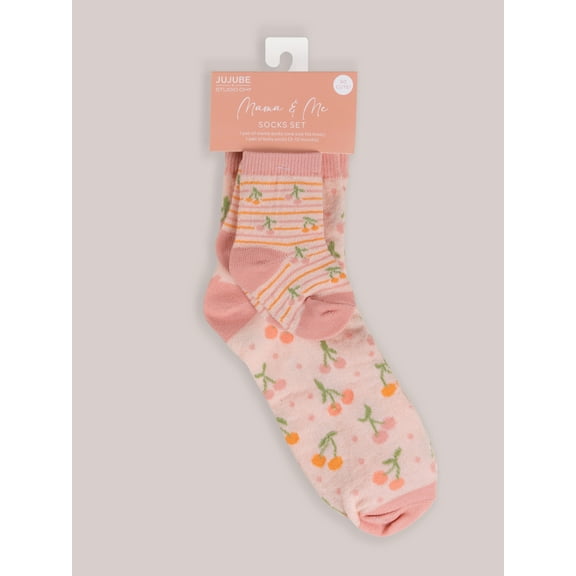 JuJuBe x Studio Oh! Mama & Me Matching Socks Set - Cherry Cute by Doodle By Meg