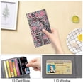 thumbnail image 6 of HAWEE Women's Card Wallet Envelope Style Pink Floral Card Case 14 Slots Ladies Lightweight Fabric Clutch Purse Anti-Water, Fissidens Flower, 6 of 7